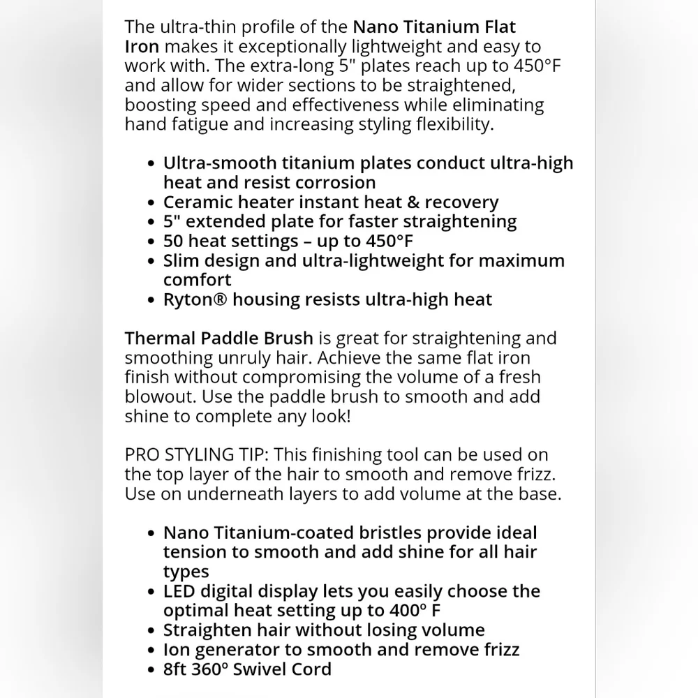 BaByliss Pro Nano Titanium Flat Iron Set
